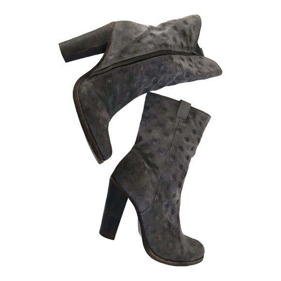 KSUBI midi boot NEW suede size 10/ 41 gray textured suede leather - Picture 1 of 12